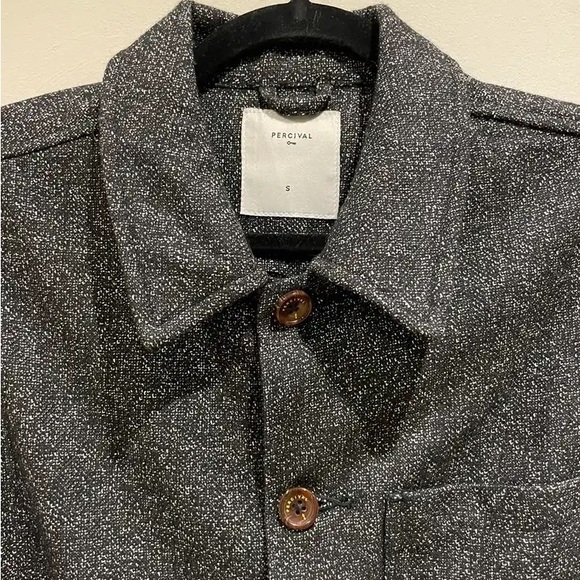 Percival Vincent Grey Melange Shirt Jacket - Picture 2 of 7